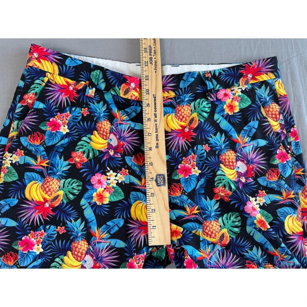 Hreski Shorts Mens Size‎ 34 Tropical Floral Pineapple Banana Print Shorts